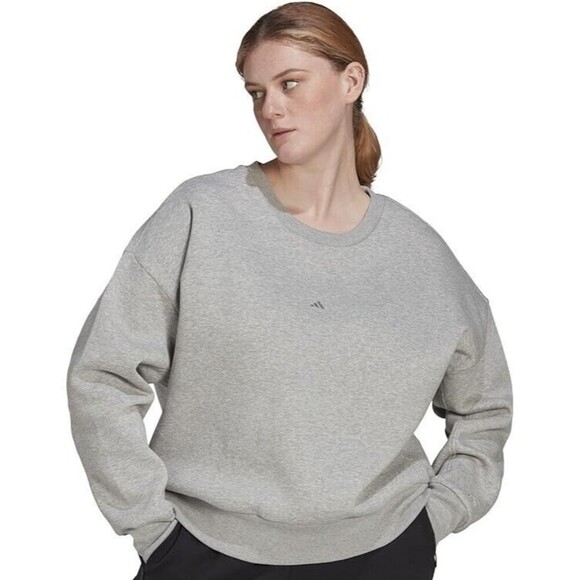 Adidas Women's Sweatshirt Plus Size Logo-Graphic Top Medium Grey Heather 4X - Picture 1 of 3